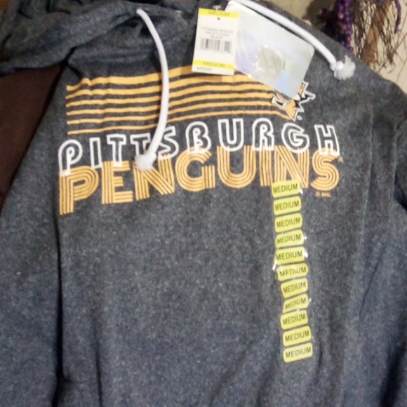 Pittsburgh Penguins Gray w white/yellow letters NFL Pullover sweater hoodie NFL - Picture 1 of 3